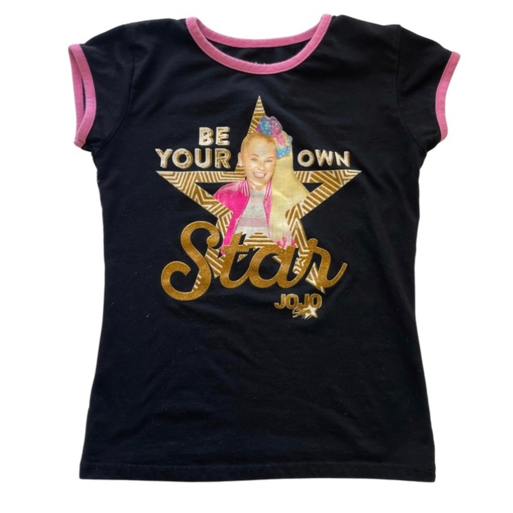 JoJo Siwa Be Your Own Star Short-Sleeve Shirt Top Girls Black Pink Size 6x